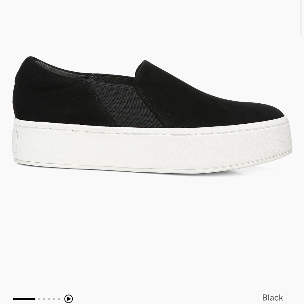Vince Warren Deep Navy & Black Women’s Black Slip-On Platform Sneakers Size 13 - Picture 2 of 13